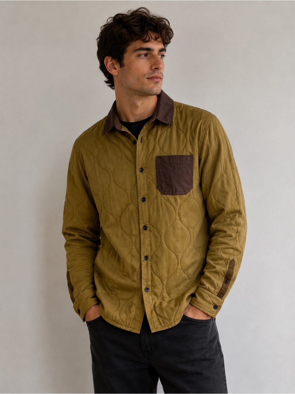 NWOT Reason Quited Button Front Shirt Jacket Shacket Mens Sz M